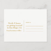 Carte Postale Faire-part Élégant Marocain Glam Blanc & Or Save the Date (Dos)