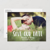 Carte Postale Faire-part Élégant Moderne Sauvegarder notre Date (Devant / Derrière)