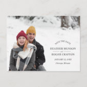 Carte Postale Faire-part Élégant Moderne Simple Photo Mariage Enregistrer l (Devant)