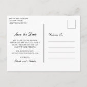 Carte Postale Faire-part Élégant Monogram Purple Wedding Enregistrer la dat (Dos)