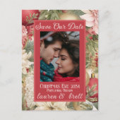 Carte Postale Faire-part Élégant Noël Soir Romantique Mariage photo (Devant)