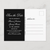 Carte Postale Faire-part Elégant noir blanc photo Mariage Enregistrer la da (Dos)