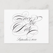 Carte Postale Faire-part Élégant noir et blanc Enregistrer la date (Devant)