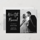 Carte Postale Faire-part Élégant noir et blanc| Mariage photo (Devant / Derrière)
