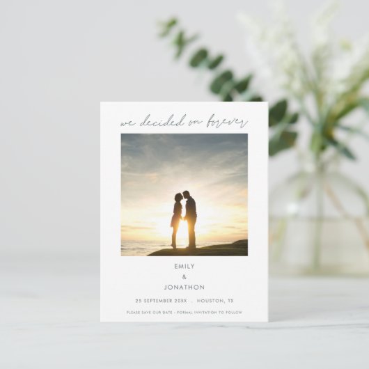 Carte Postale Faire-part Élégant Nous avons décidé sur Forever Photo (Debout devant)