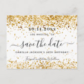 Carte Postale Faire-part Élégant or blanc Save The Date d'anniversaire (Devant)