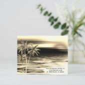 Carte Postale Faire-part Elégant or et palmiers noirs Coucher de soleil se (Debout devant)