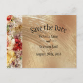 Carte Postale Faire-part Elégant or Floral Aquarelle Enregistrer la date (Devant)