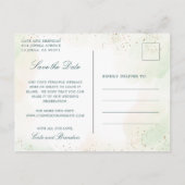 Carte Postale Faire-part Elégant Photo Eucalyptus Mariage Enregistrer la da (Dos)