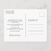 Carte Postale Faire-part Élégant Photo Mariage moderne (Dos)