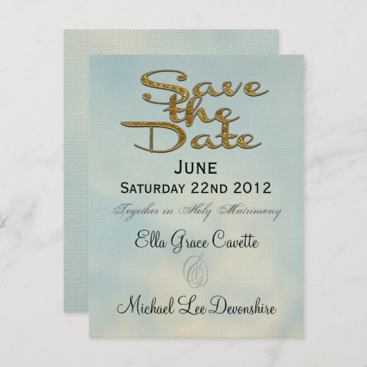 Carte Postale Faire-part Élégant rappel de mariage Save the Date II (Devant / Derrière)