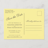 Carte Postale Faire-part Élégant Rose Bleue et Jaune Mariage Enregistrer la (Dos)