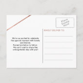 Carte Postale Faire-part Elégant Rose Parties scintillant or Bat mitzvah bl (Dos)