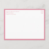 Carte Postale Faire-part Élégant Rose rose Floral Juste Marié Mariage (Dos)