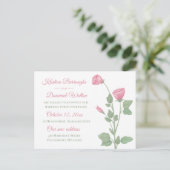 Carte Postale Faire-part Élégant Rose rose Floral Juste Marié Mariage (Debout devant)