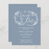 Carte Postale Faire-part Élégant Rustique Changement de Date Floral Reporté (Devant / Derrière)
