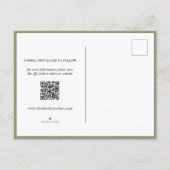 Carte Postale Faire-part Elégant Sage Green Photo Mariage Enregistrer La Da (Dos)