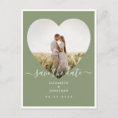 Carte Postale Faire-part Elégant Sage Green Photo Mariage Enregistrer La Da (Devant)