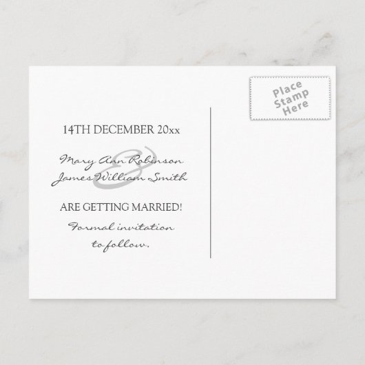 Carte Postale Faire-part Élégant Sauvegarder La Date Chatoyante Étoiles Vio (Dos)