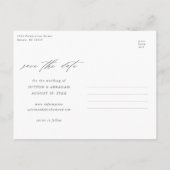 Carte Postale Faire-part Élégant Script 2 Photo Mariage Enregistrer la Date (Dos)