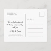 Carte Postale Faire-part Élégant Script Enregistrer la Date de Mariage Phot (Dos)