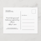 Carte Postale Faire-part Élégant Script Enregistrer la Date de Mariage Phot (Dos)