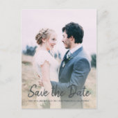 Carte Postale Faire-part Élégant script Enregistrer la date Fiançailles pho (Devant)