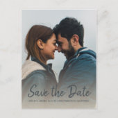 Carte Postale Faire-part Élégant script Enregistrer la date Fiançailles pho (Devant)