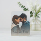 Carte Postale Faire-part Élégant script Enregistrer la date Fiançailles pho (Debout devant)