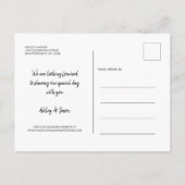Carte Postale Faire-part Élégant Script Enregistrer la date Photo de fiança (Dos)