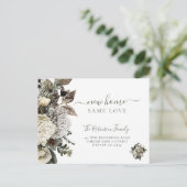 Carte Postale Faire-part Élégant script floral botanique en mouvement (Debout devant)