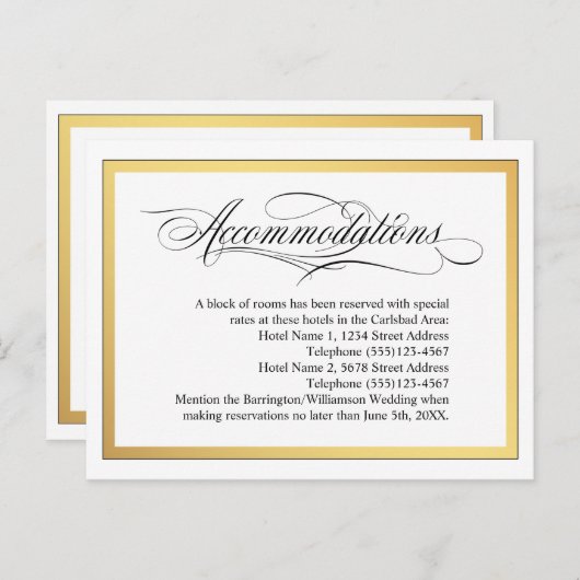 Carte Postale Faire-part Élégant Script Flouris Mariage Hébergements (Devant / Derrière)