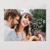 Carte Postale Faire-part Élégant Script Moderne Photo pour Annonce de Date (Devant)