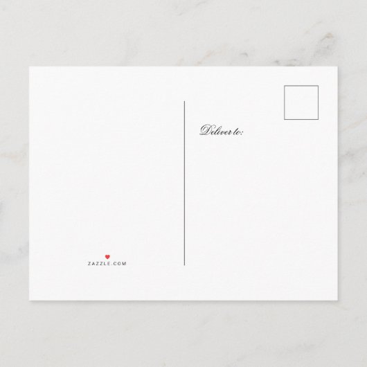 Carte Postale Faire-part Élégant script noir blanc classique enregistrer la (Dos)