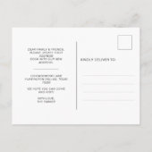 Carte Postale Faire-part Élégant Script Nous Avons Déménagé Nouvelle Maison (Dos)