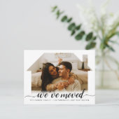 Carte Postale Faire-part Élégant Script Nous Avons Déménagé Nouvelle Maison (Debout devant)