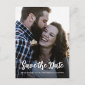 Carte Postale Faire-part Élégant Script Photo de fiançailles de sauvegarde  (Devant)