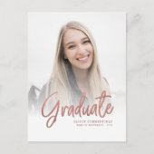 Carte Postale Faire-part Élégant Script Photo Graduation 2025 (Devant)