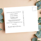 Carte Postale Faire-part Élégant Script photo mariage Enregistrer la date