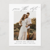 Carte Postale Faire-part Élégant Script photo mariage Enregistrer la date (Devant)