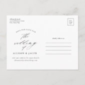Carte Postale Faire-part Élégant Script Photo Wedding Enregistrer La Date (Dos)