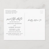 Carte Postale Faire-part Élégant Script Vert Sage 2 Photo Enregistrez la Da (Dos)