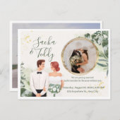 Carte Postale Faire-part Elegant Script Wedding Photo Save the Date (Devant / Derrière)