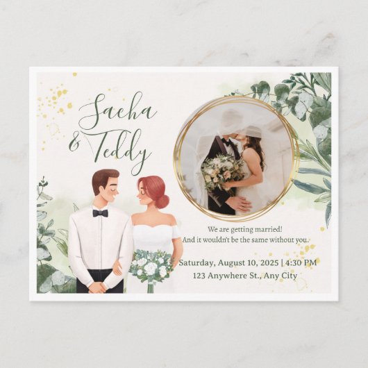 Carte Postale Faire-part Elegant Script Wedding Photo Save the Date (Devant)
