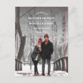 Carte Postale Faire-part Élégant Simple Bordure Photo Mariage Enregistrer l (Devant)