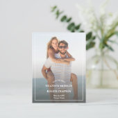 Carte Postale Faire-part Élégant Simple Bordure Photo Mariage Enregistrer l (Debout devant)