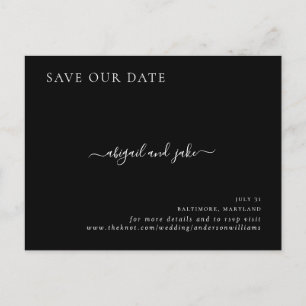 Carte Postale Faire-part Élégant Simple Mariage Sauvegarder notre Date
