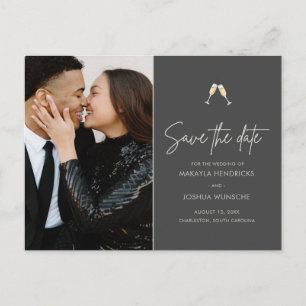 Carte Postale Faire-part Elégant Simple moderne photo mariage Enregistrer l