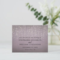 Elégant String Lights Mauve Enregistrer la date ST