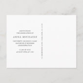 Carte Postale Faire-part Élégant Type Photo Graduation (Dos)